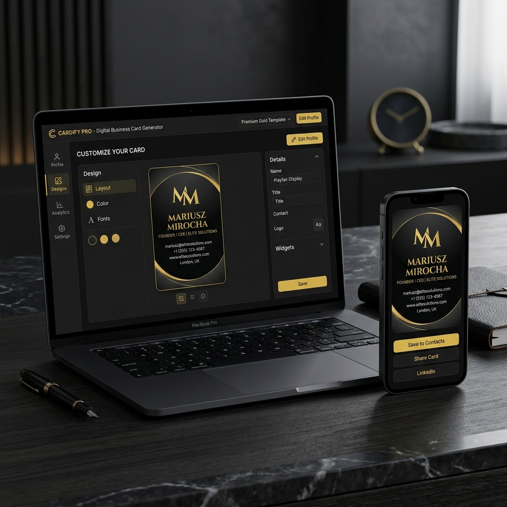 Digital Business Card Generator - Mariusz Mirocha Edition